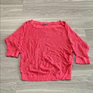 Express Pink Crew Neck Sweater with Relaxed Fit